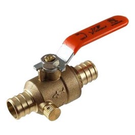 Ball Valve With Drain, Lead Free, .75 x .75-In. Brass Barb