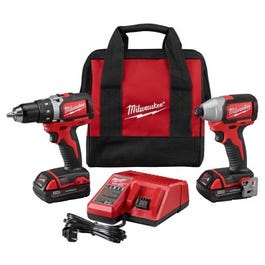 M18 18-Volt Compact Drill + Impact Driver Combo Kit, Brushless Motor, 1/2-In., 2 Lithium-Ion Batteries