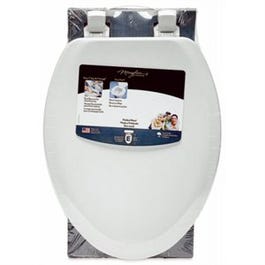 Elongated Molded Wood Toilet Seat, Easy-Clean & Change(TM) Hinge, STA-TITE(TM), White