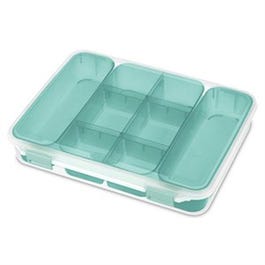 Divider Case, Clear/Turquoise