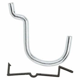 Pegboard Curved Angle Hook, Galvanized Steel, 1.5-In., 6-Pk.