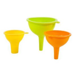 Kitchen Funnel Set, Silicone, 3-Pc., Assorted Colors