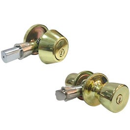 Combination Mobile Home Lockset, Polished Brass