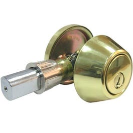 Mobile Home Single-Cylinder Deadbolt, Polished Brass