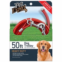 Dog Tie Out, Heavy Weight Steel Aircraft Cable, 50-Ft.
