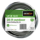 Marmon Home Improvement 25 ft. 12/2 Gray Solid CerroMax UF-B Cable with Ground Wire (25', Gray)