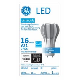 LED Light Bulb, Soft White, Dimmable, 1600 Lumens, 16-Watts