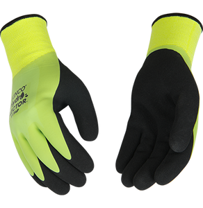 Kinco HYDROFLECTOR™ WATERPROOF HI-VIS GREEN LINED THERMAL KNIT SHELL & DOUBLE-COATED LATEX