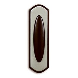 Push Button Doorbell, Wireless, Black With Nickel Face