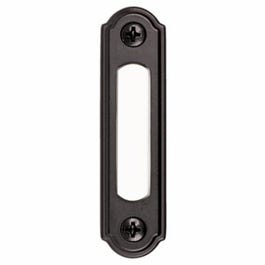 Push Button Doorbell, Wired, Lighted, Surface Mount, Black