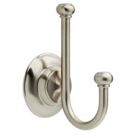 Porter Collection Double Robe Hook, Brushed Nickel