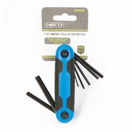 Metric Hex Key Set, Small, Plastic, Fold-Up, 7-In-1