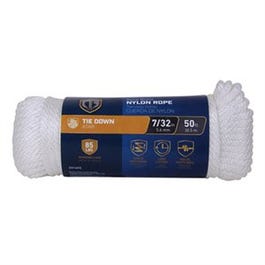 Nylon Rope, Smooth, White, 7/32-In. x 50-Ft.