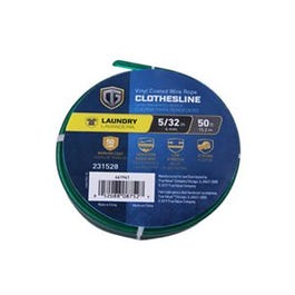 PVC Coated Wire Clothesline, Green, 5/32-In. x 50-Ft.