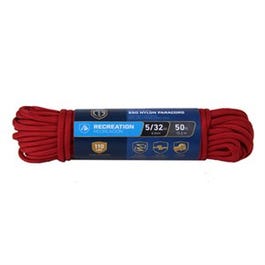 Paracord 550 Nylon Rope, Red, 5/32-In. x 50-Ft.