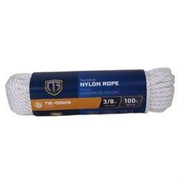 Nylon Rope, Twisted, White, 3/8-In. x 100-Ft.