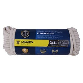 Clothesline, Diamond Braided Cotton, 3/8-In. x 100-Ft.
