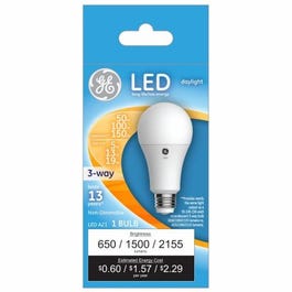 LED 3-Way Light Bulb, Daylight, 5/13/19-Watts