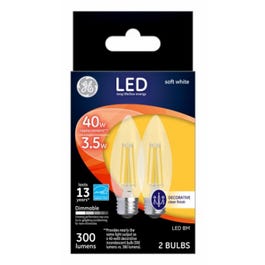 Decorative LED Light Bulbs, Dimmable, Soft White, Clear, 200 Lumens, 2.5-Watts, 2-Pk.