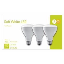 LED Flood Light Bulbs, Indoor, Soft White, Frosted, Candelabra Base, 500 Lumens, 9-Watts, 3-Pk.