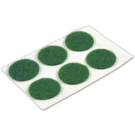 Felt Bumpers, Self-Adhesive, Green, Round, 3/4-In., 6-Pk.