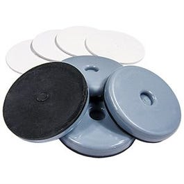 Furniture Sliders With Adhesive, Gray Blue, Round, 1-7/8-In., 4-Pk.