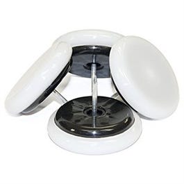 Furniture Glides, Nail-On Cushioned, White Plastic Base, 1.5-In., 4-Pk.