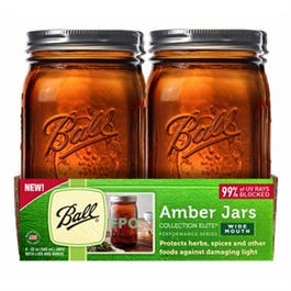 Collection Elite Mason Jars, Wide Mouth, Amber, 32-oz., 4-Ct.