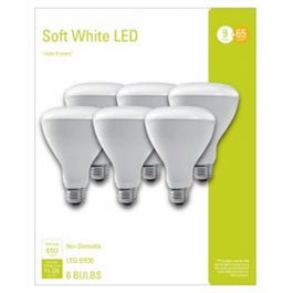 LED Reflector Flood Light, BR30, Soft White, 650 Lumens, 9-Watts, 6-Pk.