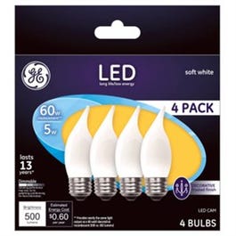 Decorative LED Light Bulbs, Frosted, 5-Watts, 500 Lumens, 4-Pk.