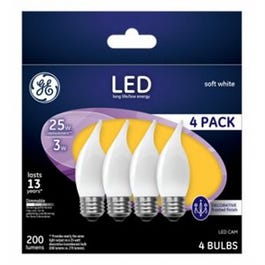 Decorative LED Light Bulbs, Frosted, 2.5-Watts, 200 Lumens, 4-Pk.