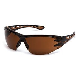 Easley Safety Glasses, Bronze Anti-Fog Lens, Black/Tan Frame
