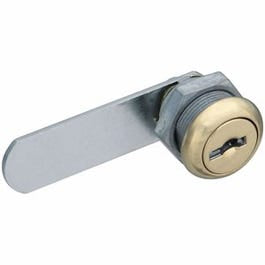 Door/Drawer Utility Lock, Keyed Alike, Brass, 1/4-In.
