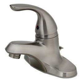Lavatory Faucet With Plastic Pop-Up, Single Lever, PVD Brushed Nickel