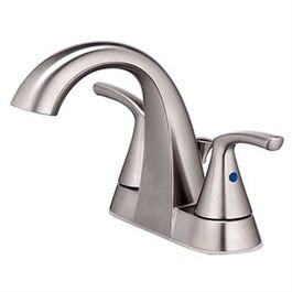 Centerset Lavatory Faucet With Pop-Up, 2 Lever Handles, Brushed Nickel