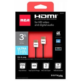 HDMI Cable, Ultra Thin, 4K Ultra HD, 6-Ft.