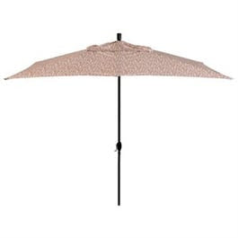 Deluxe Patio Market Umbrella, Tropics Beach Fabric/Aluminum Pole, 10 x 6-Ft.
