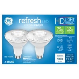 LED Light Bulbs, Daylight, Par 30, Long Neck, Diffused, 12 Watts, Medium Base, 2-Pk