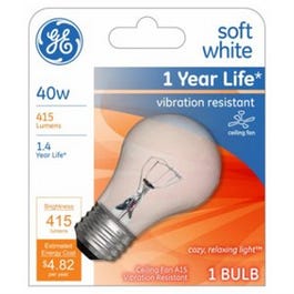LED Ceiling Fan Light Bulb, A15, Clear, 415 Lumens, 40-Watts