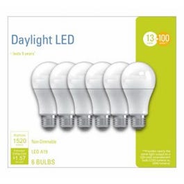 LED Light Bulbs, Frosted Daylight, 13-Watts, 1100 Lumens, 6-Pk.