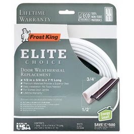 Elite Choice Door Weatherseal, White, 1/2 x 3/4 x 17-In.