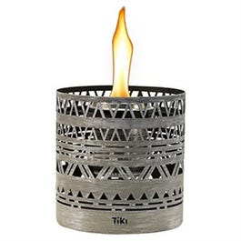 Boho Table Torch Lantern, Clean Burn With Flame Shield, 5-In.