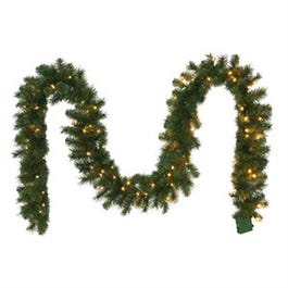 Artificial Garland, 100 Warm White LED Lights, 10-In. x 9-Ft.