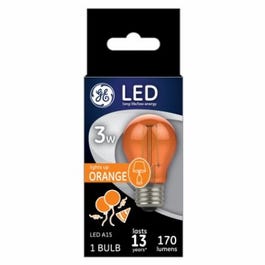 LED Party Light Bulb, A15, Orange, Soft White, 100 Lumens, 3-Watt