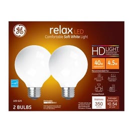 LED Light Bulbs, G25, Soft White, 350 Lumens, 4.5-Watts, 2-Pk.