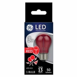 LED Party Light Bulb, A15, Red, Soft White, 100 Lumens, 3-Watt