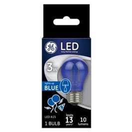 LED Party Light Bulb, A15, Blue, Soft White, 100 Lumens, 3-Watt