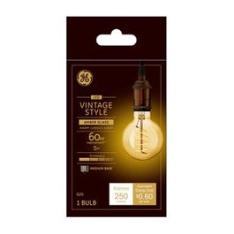 LED Vintage Light Bulb, G25, Warm White, Amber Bulb, 250 Lumens, 5-Watt