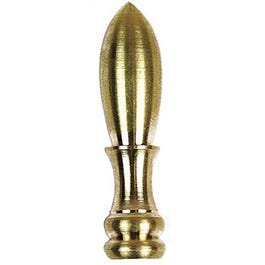 Lamp Finial, Bullet, Solid Brass, 2-In.