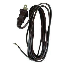 Lamp Cord With Polarized Plug, 18-2, Brown, 8-Ft.